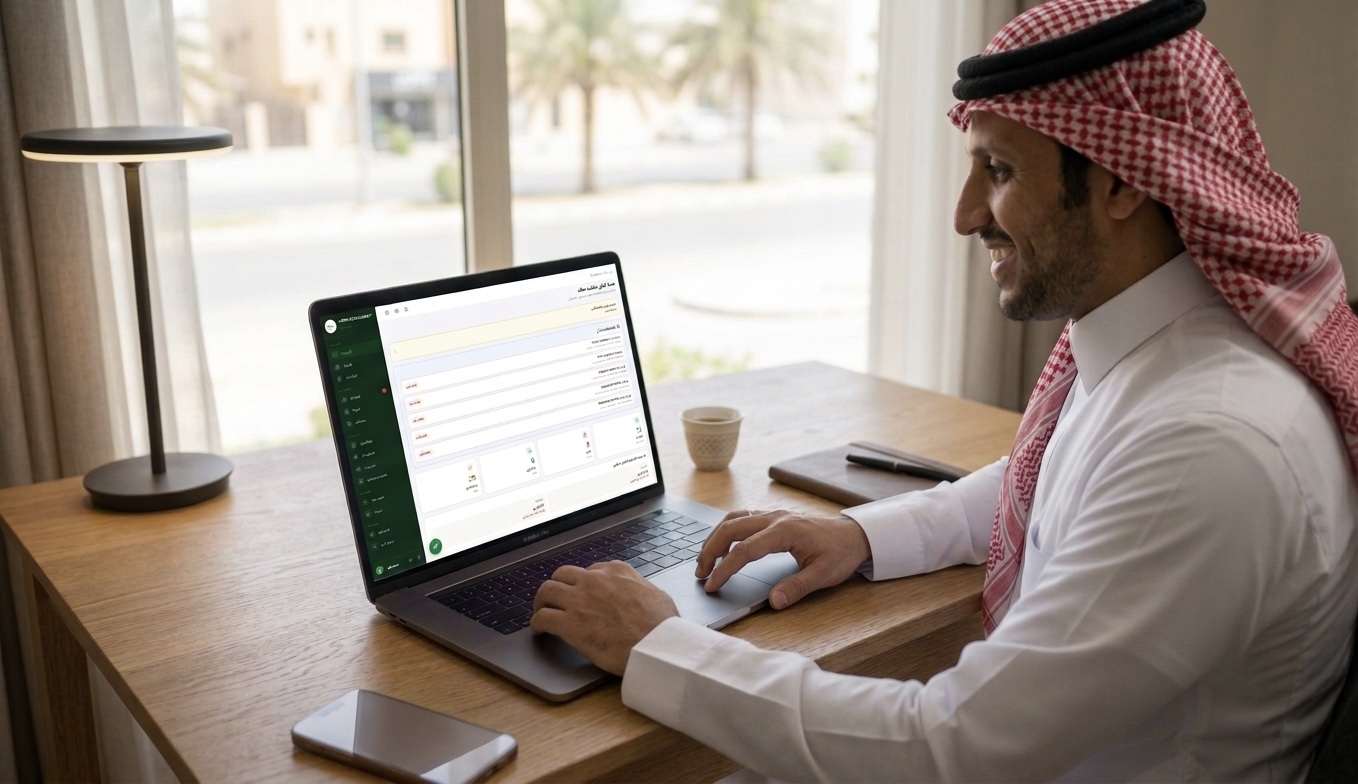 صاحب منشأة يتابع Storely من اللابتوب